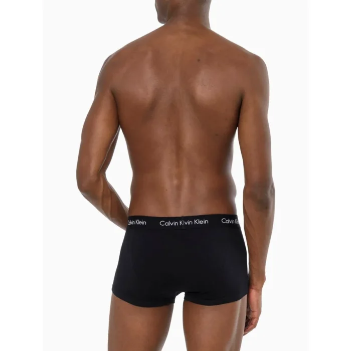 KIT 3 UNDERWEAR LOW RISE TRUNK CLASSIC CINTURA BAIXA COM ELASTANO CUECA CALVIN KLEIN PRETA - Imagem 3