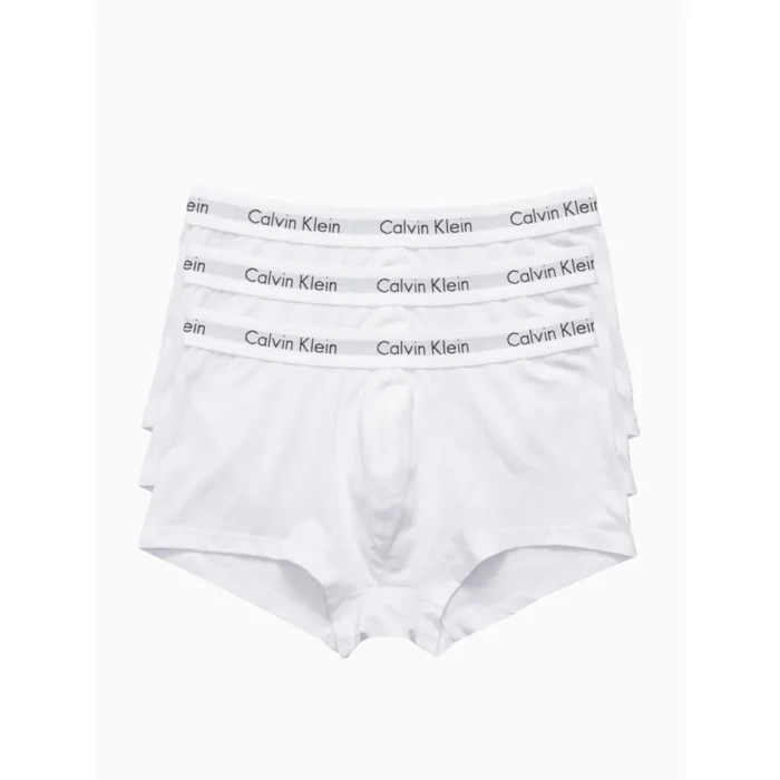 KIT 3 UNDERWEAR LOW RISE TRUNK CLASSIC CINTURA BAIXA COM ELASTANO CUECA CALVIN KLEIN BRANCA - Imagem 4