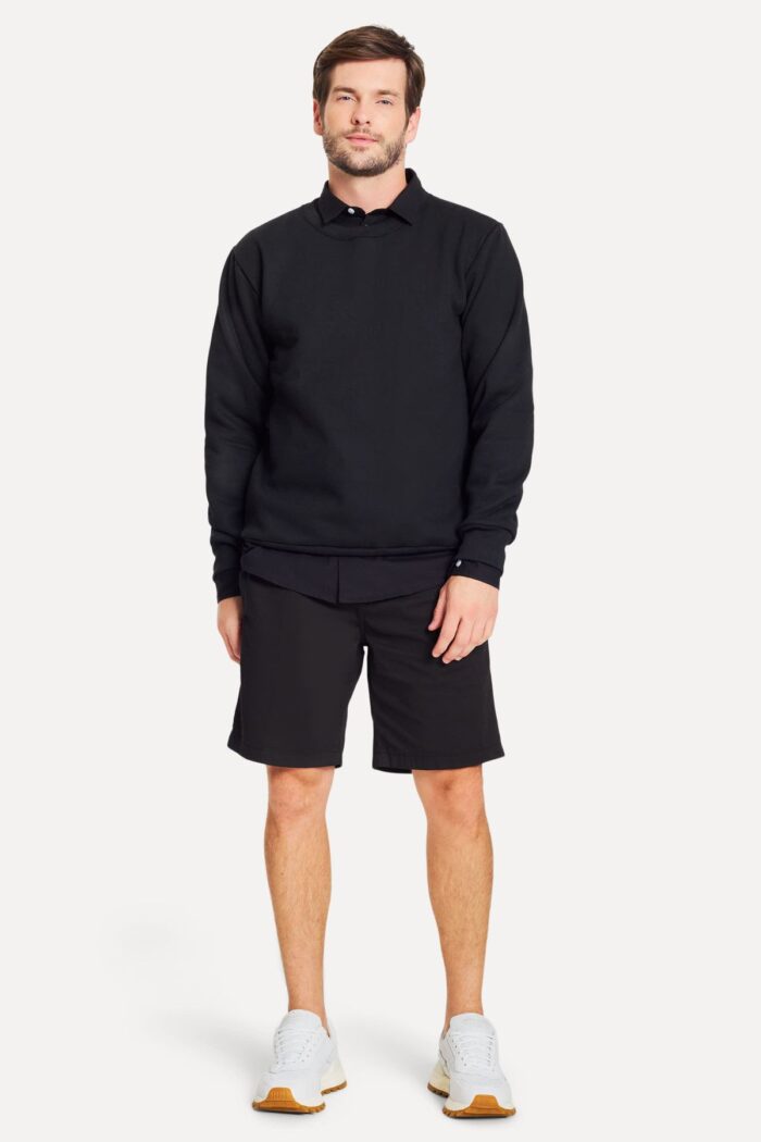 BERMUDA SIMPLES CHINO CONTINUA PRETO
