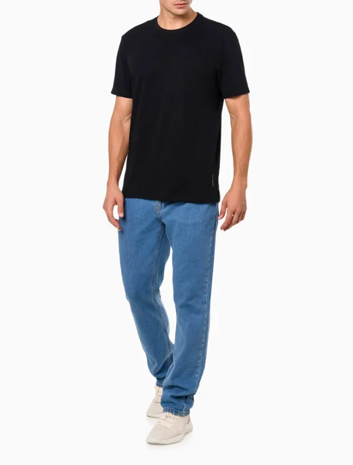 CAMISETA DE ALGODÃO ESSENTIALS CALVIN KLEIN JEANS PRETO - Imagem 3
