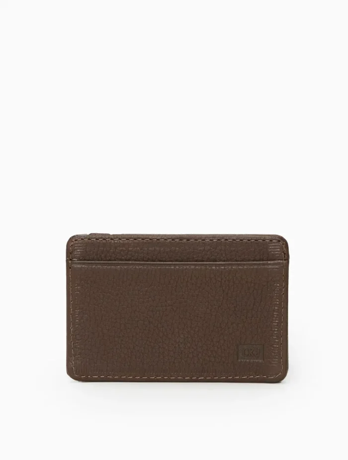 CARTEIRA PORTA CARTÃO MASCULINO DE COURO CALVIN KLEIN JEANS MARROM ESCURO - Imagem 3