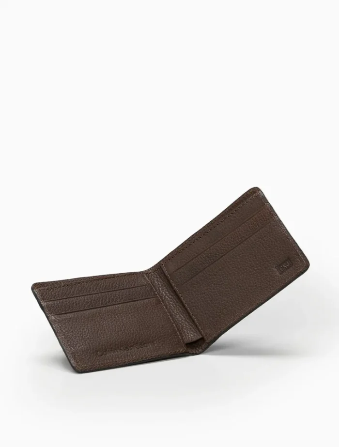 CARTEIRA MASCULINA DE COURO FLOATER CALVIN KLEIN JEANS MARROM ESCURO - Imagem 4