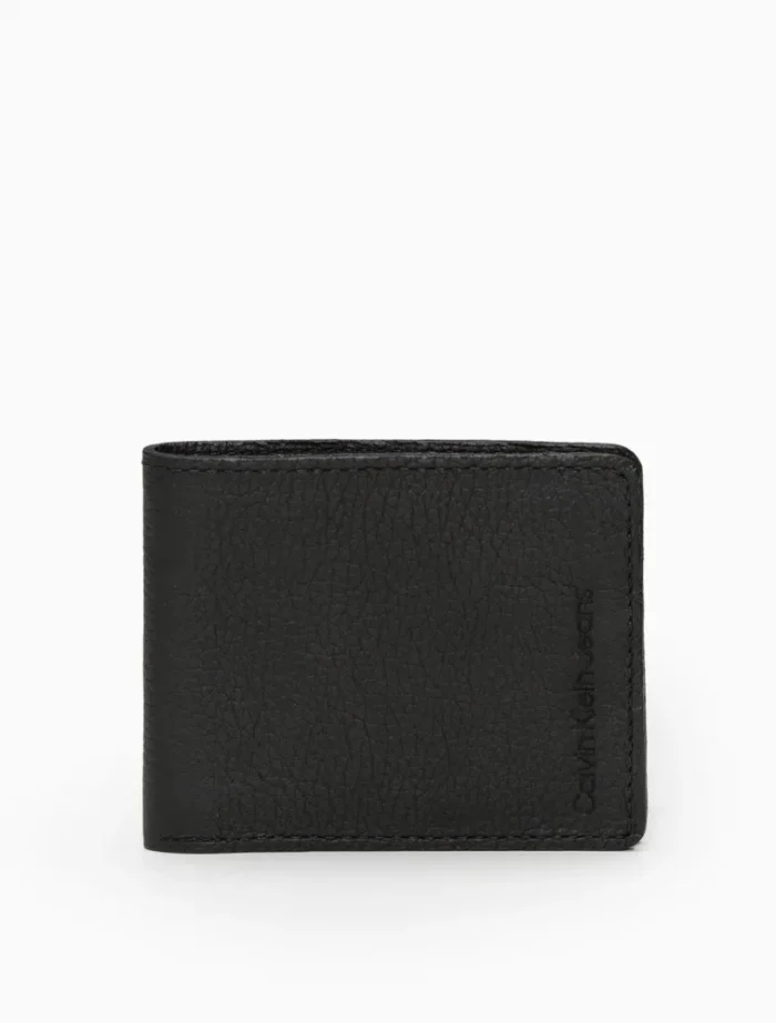 CARTEIRA MASCULINA DE COURO FLOATER CALVIN KLEIN JEANS PRETO