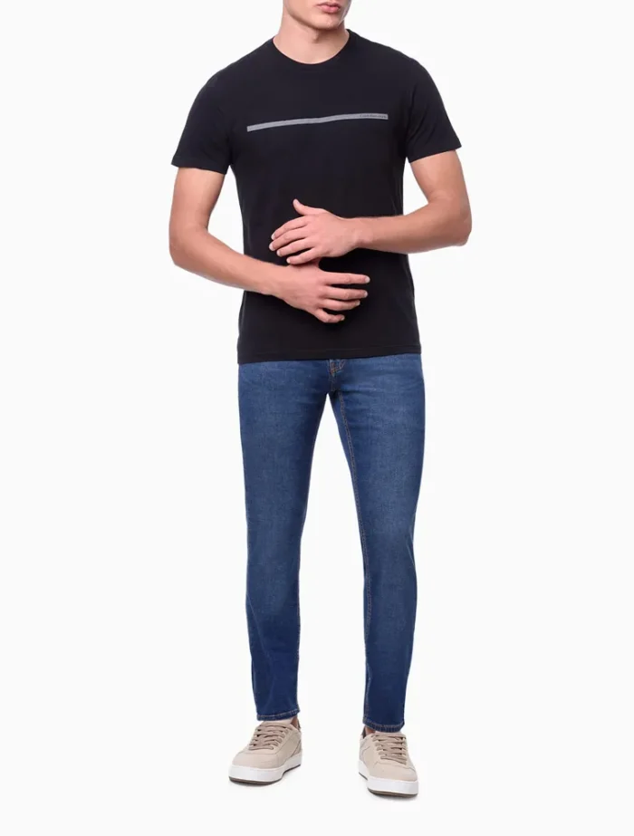 CAMISETA PALITO CALVIN KLEIN JEANS PRETO - Imagem 3