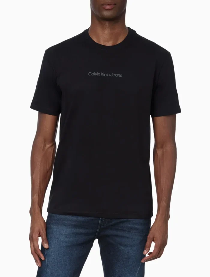 CAMISETA DE ALGODÃO CALVIN KLEIN JEANS PRETO