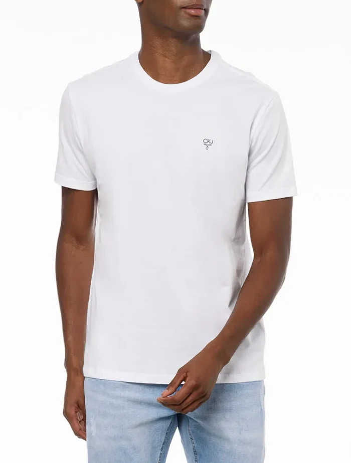 CAMISETA ÔMEGA NO PEITO CALVIN KLEIN JEANS BRANCO