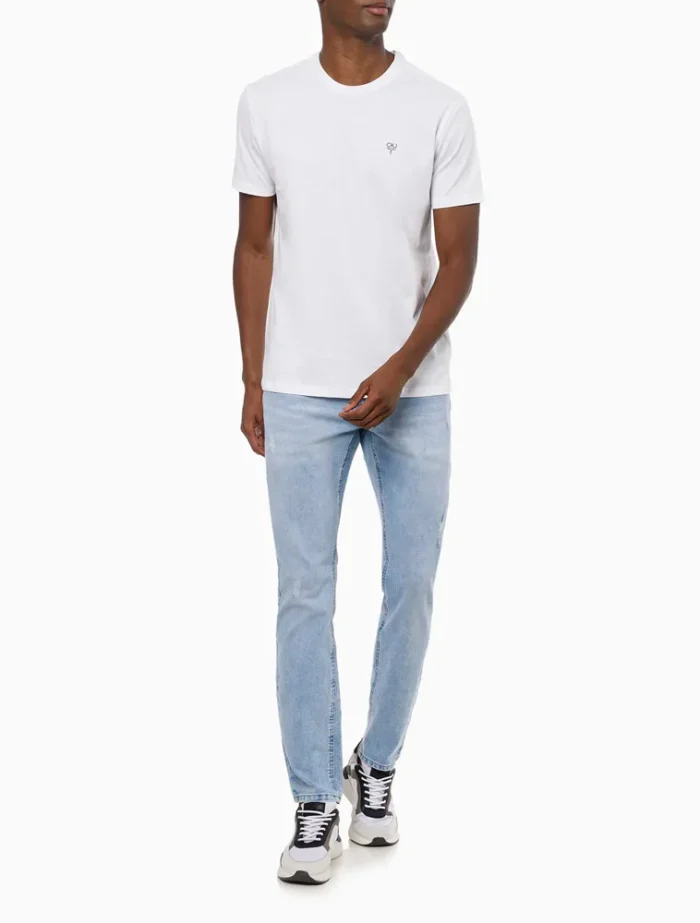 CAMISETA ÔMEGA NO PEITO CALVIN KLEIN JEANS BRANCO - Imagem 3