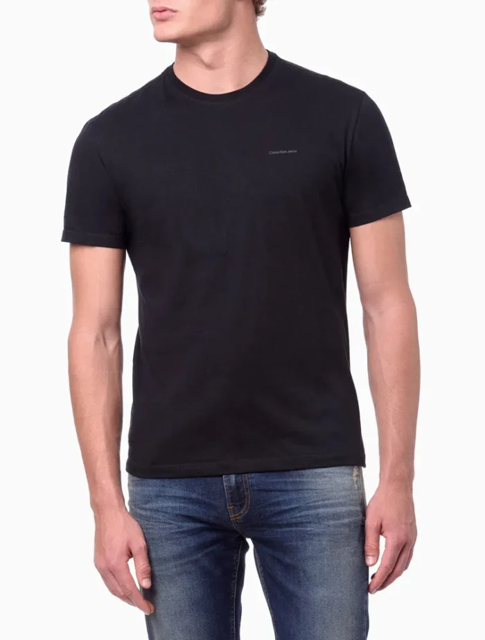 CAMISETA DE ALGODÃO CALVIN KLEIN JEANS PRETO