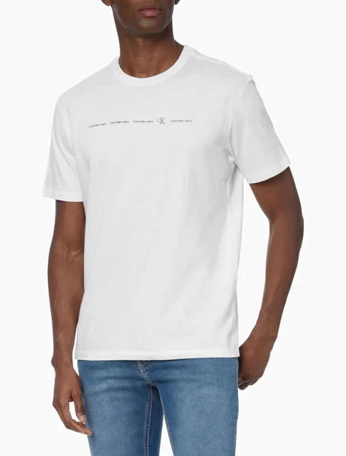 CAMISETA MEIA MALHA LOGO CALVIN KLEIN JEANS BRANCO 2