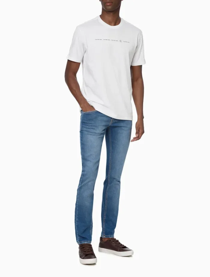 CAMISETA MEIA MALHA LOGO CALVIN KLEIN JEANS BRANCO 2 - Imagem 3