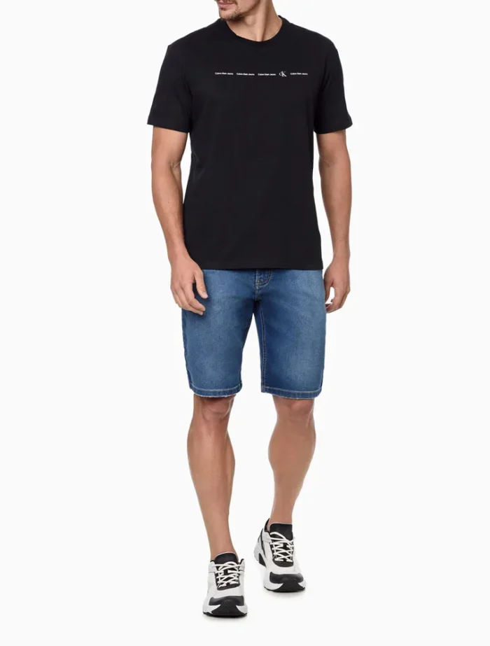 CAMISETA MEIA MALHA CALVIN KLEIN JEANS PRETO - Imagem 3